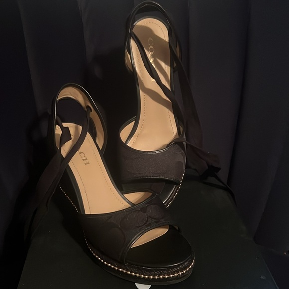 Coach Page Wedge In Recycled Signature Jacquard Rare - Picture 4 of 4